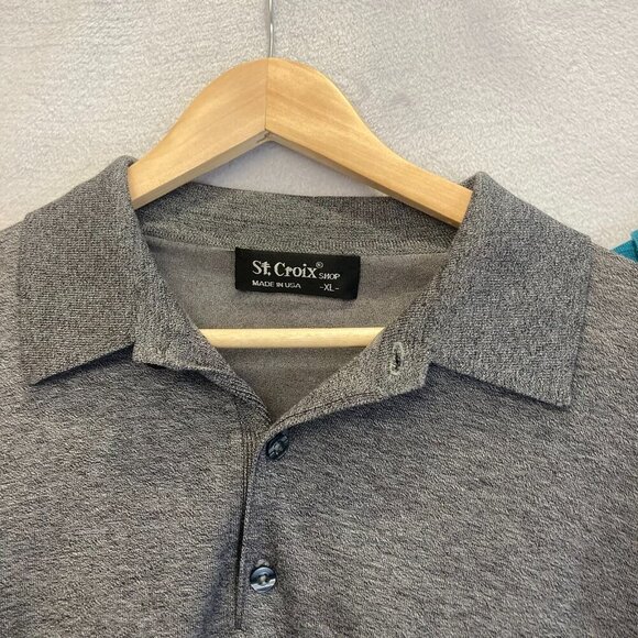 Lot of 3 ST CROIX Shop Polo Sweaters Mens XL Blue Orange Henley Long Sleeve USA - Picture 10 of 16